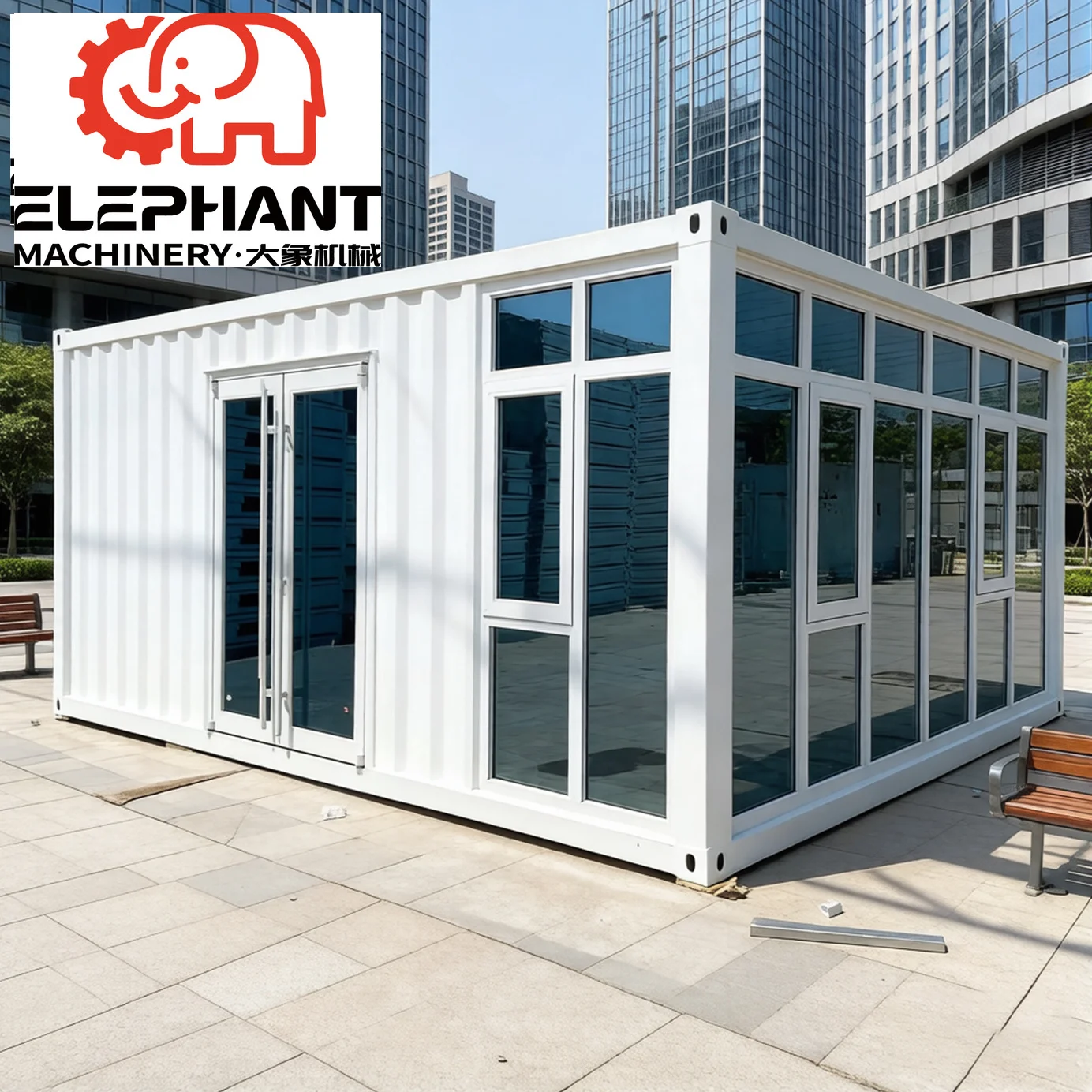 ELEPNANT House Flat Pack Container Modern Folding Eco-friendly Container House for Office Apartment Bedroom & Mall 5 Year