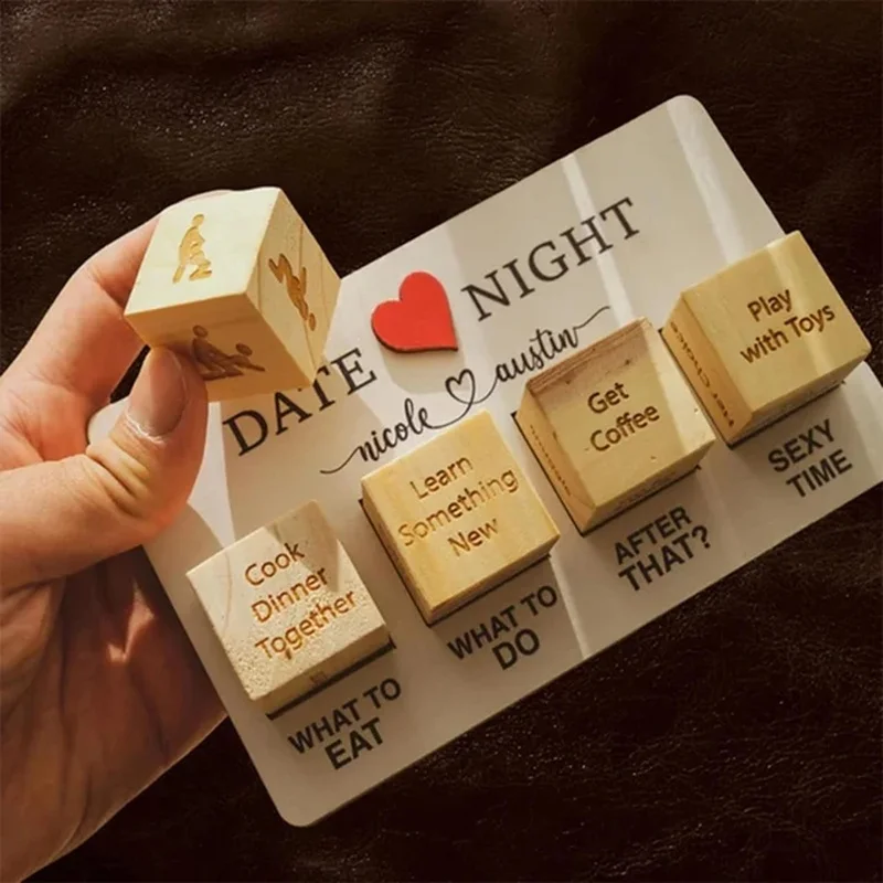 Funny Wooden Decision Dice Toys Set Perfect Valentines Gift Adult Couples Lovers Ideal Date Night Games Party Toys Help Choices