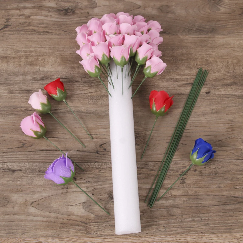 1PC 40*5cm DIY Foam Strip Wedding Flower Arrangement Base Cylindrical White Stick Solid Curtain Floral Sponge Event Party Props