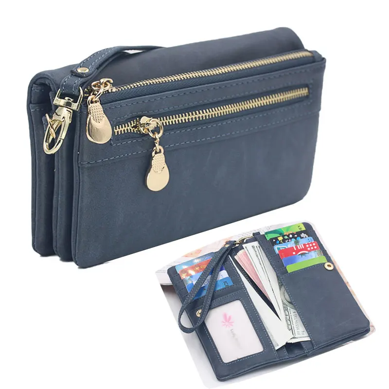 2023 Fashion Zipper Purses Women's Wallets Envelop Long Wallet Women Long Section Clutch Wallet Soft PU Leather Money Bag