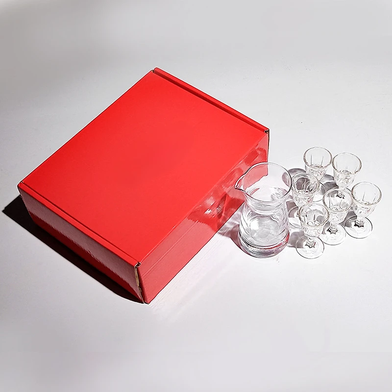 10mlX6pcs 80mlX1pcs Spirit Cup Set Graduated Wine Dispenser Gift Box Wine Set Luxury Gifts for Friends Small Capacity Shot Glass