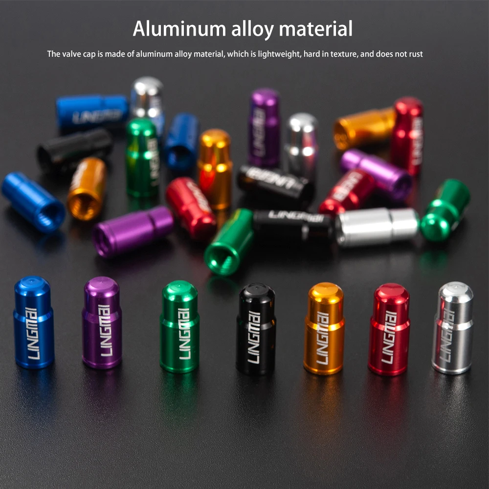 2pcs  Aluminum CNC Bicycle Tire Valve Cap MTB Road Bike Tube Tyre Gas Nozzle Cover for AV FV Schrader Presta Valve Dustproof