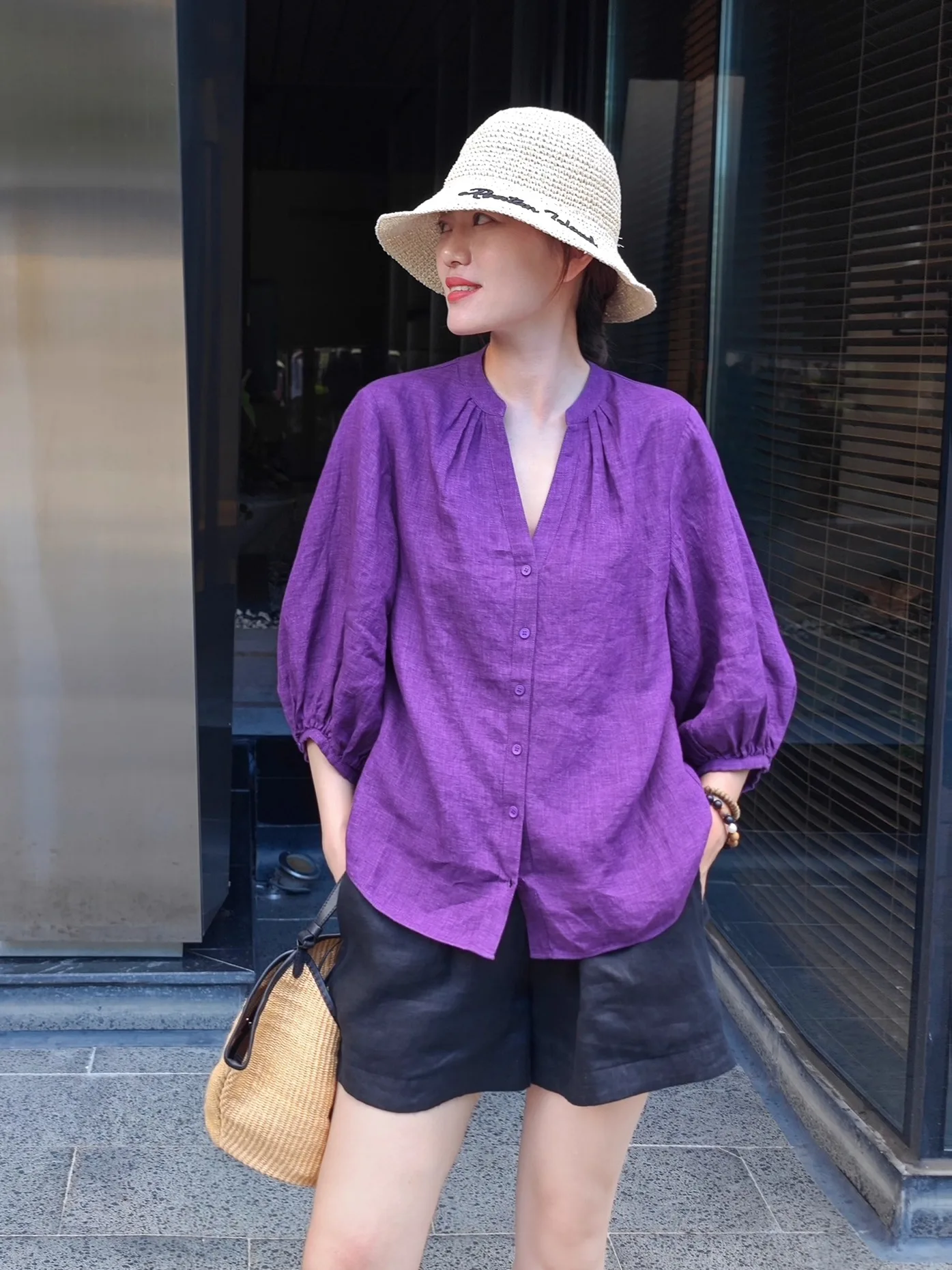 

Потрясающая светящаяся льняная блузка/топ оригинального дизайна, свободного кроя, дышащая, приятная для кожи, летняя, высокого качества.