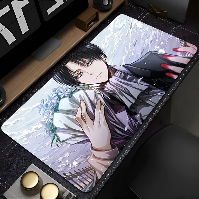Tappetino per mouse anime Gamer Gaming Titan Levi Tappetino per mouse Nuovo tappetino da scrivania Tappetino per computer e armadio da ufficio Tappetino per tastiera fresco