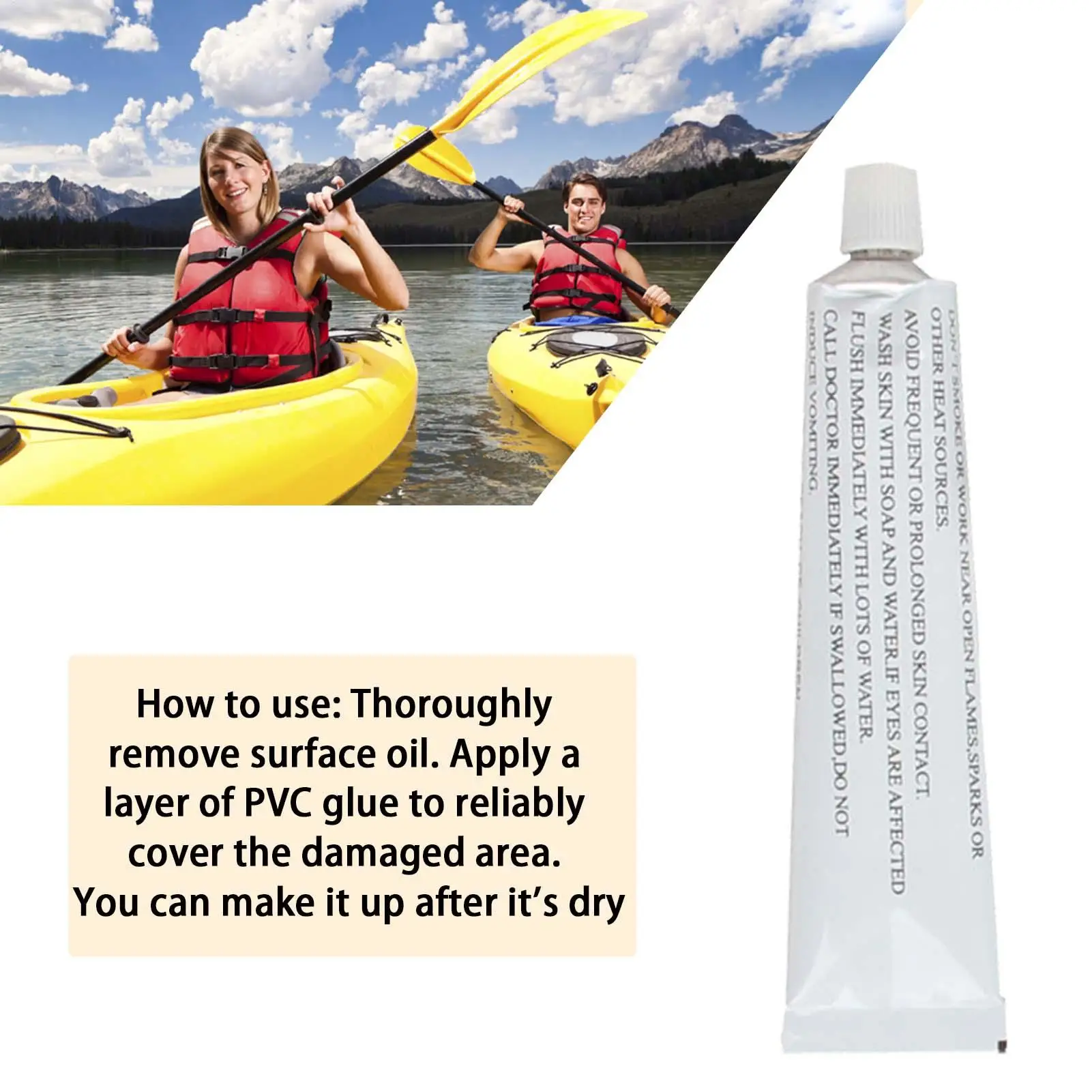 

30ml PVC Glue Waterproof Strong Adhesive Sealant for Paddle Board Inflatable Toys Boats Durable Bonding Cement for Water Gear