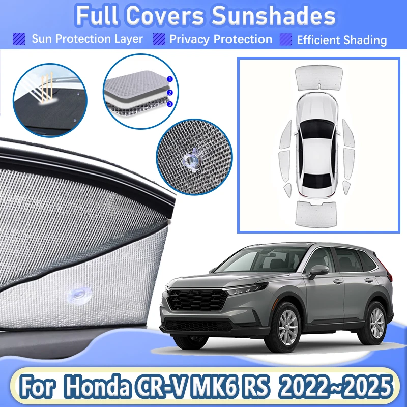 

Для Honda CR-V e:PHEV RS ZC8 e:FCEV 2022-2025 MK6 Honda Breeze Автозанавеска Солнцезащитные козырьки Аксессуары УФ-защита Рефлекторные козырьки