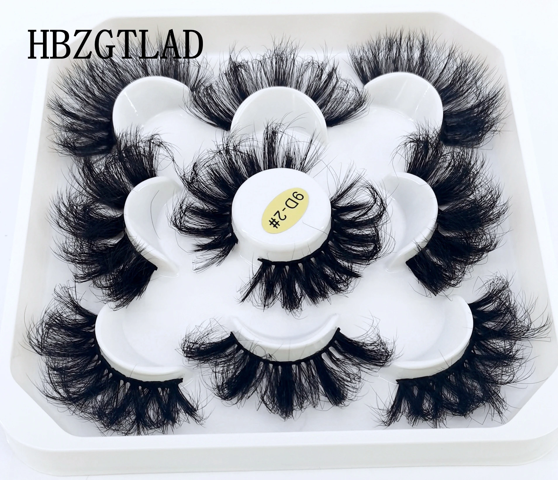 HBZGTLAD-kit de maquillaje de pestañas postizas, 5 pares, 8-25mm, 3D Natural, esponjoso, extensiones de pestañas de visón mezcladas, volumen espectacular, novedad