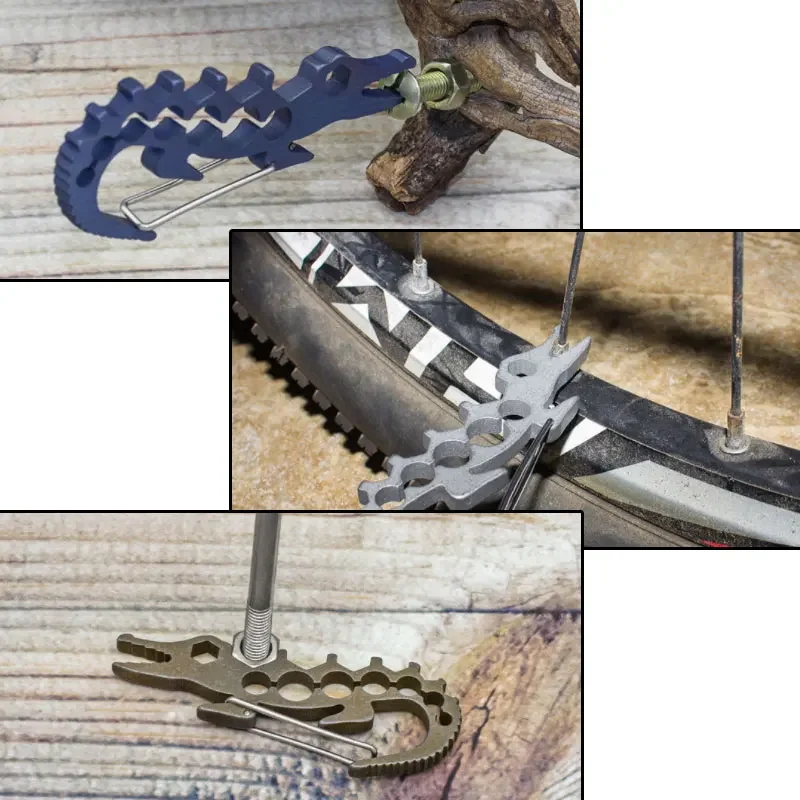 Camping Survival Tool Titanium Alloy Alligator Outdoor Repair Tool Bicycle Spoke Wrench