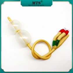 Medical Disposable 3 Way Latex Foley Catheter Dual Balloon Medical Silicone Coated Balloon Spacing 5mm