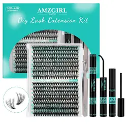 Kit de extensiones de pestañas, juego de 320 piezas, herramientas de maquillaje de unión y sellado, pinzas, resistente al agua