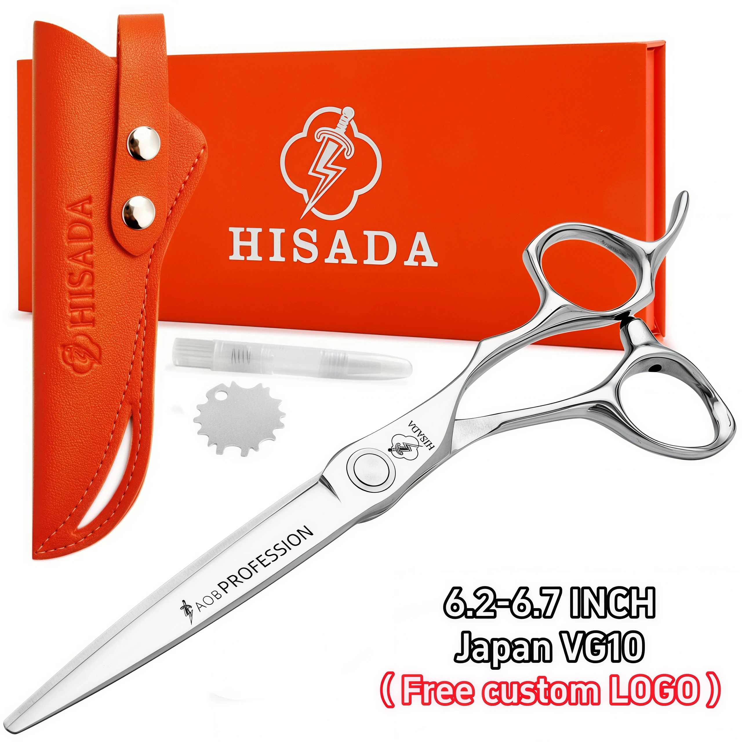 HISADA barber scissors6.2-6.7Inch Professional Hair Cutting Scissors,Hair Cutting Shears with Japan - 60HRC Steel Hardness