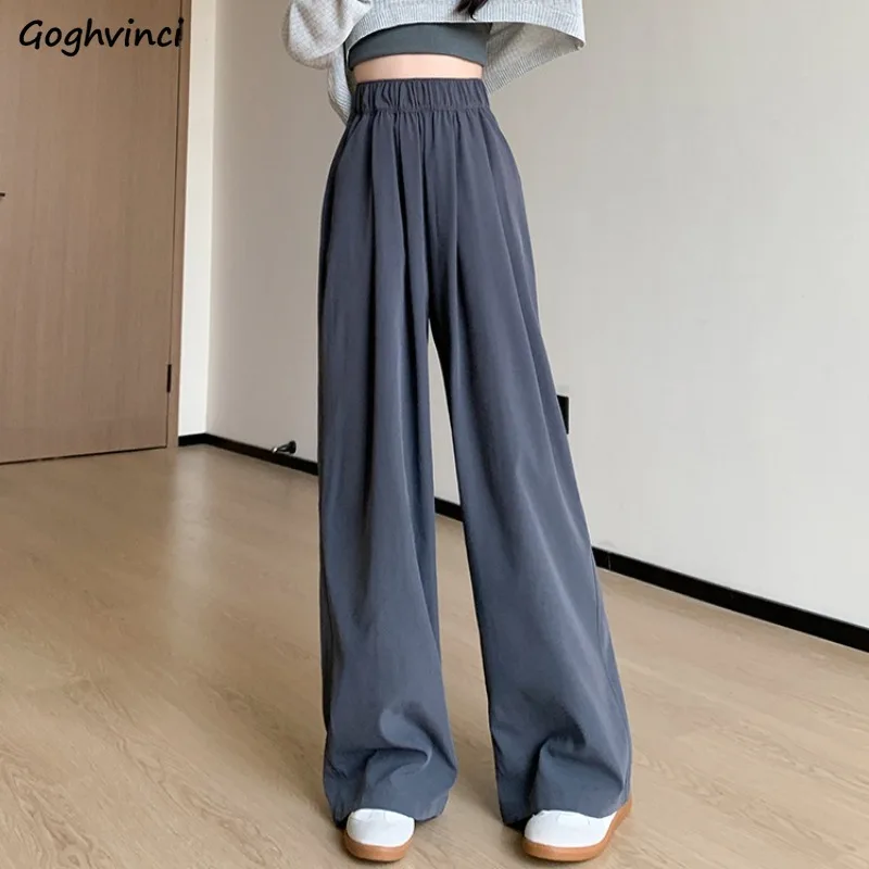 

Pants Women High Waist Straight Spring Drape Casual Lazy Style All-match Kroean Fashion Chic Trousers Simple Streetwear Daily