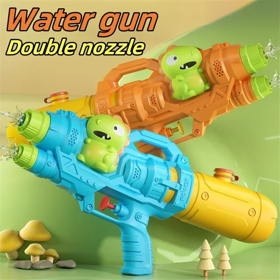 Giocattolo a spruzzo d'acqua per unicorno Pistola ad acqua a doppio ugello Dinosauro Tipo di pressa Watergun Pistola ad acqua per animali dei cartoni animati Giocattolo per piscina estiva per bambini