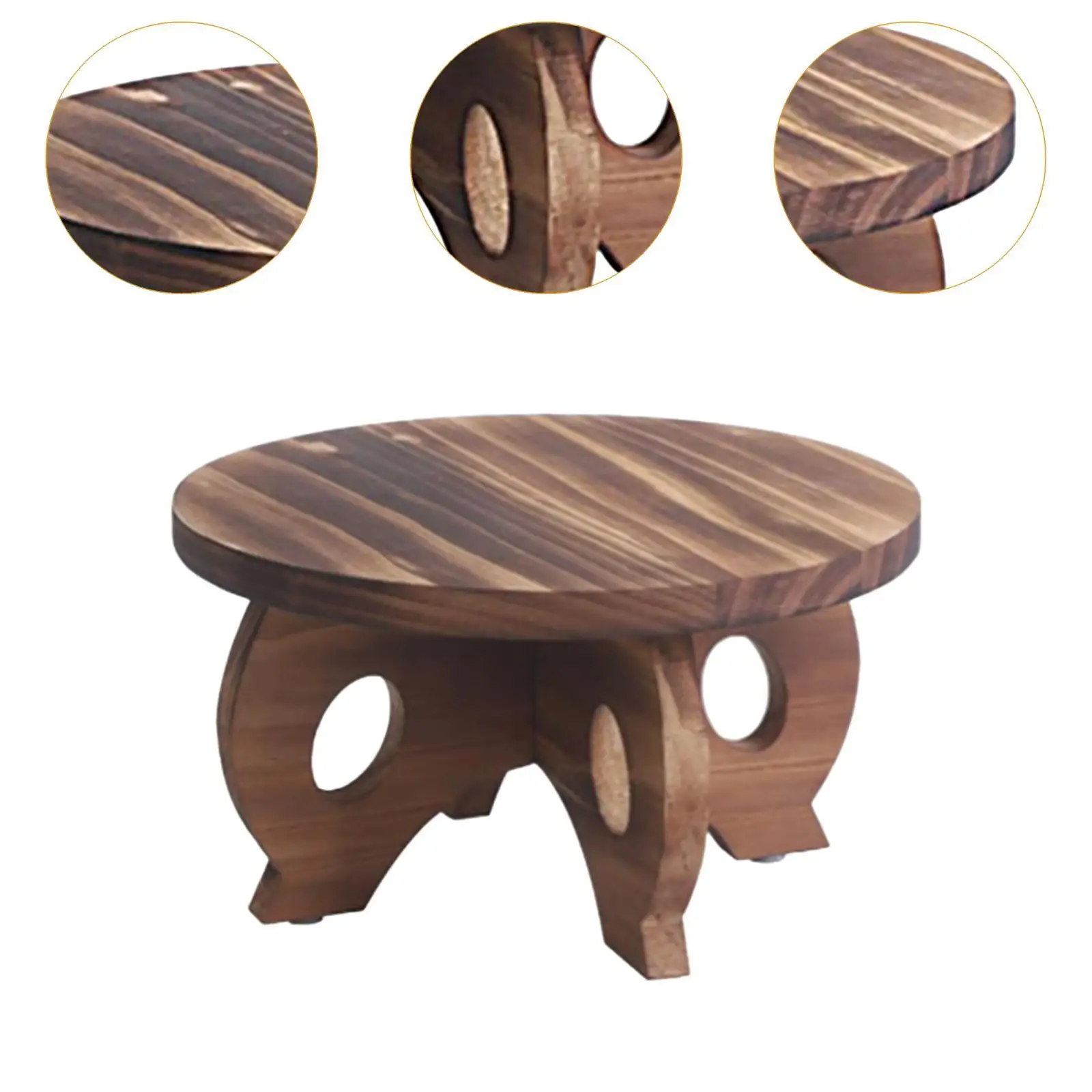 حامل نباتات خشبي مستدير لغرفة النوم في الهواء الطلق حامل وعاء الزهور رف زارع طاولة النبات لرف غرفة المعيشة خارج زاوية المكتب