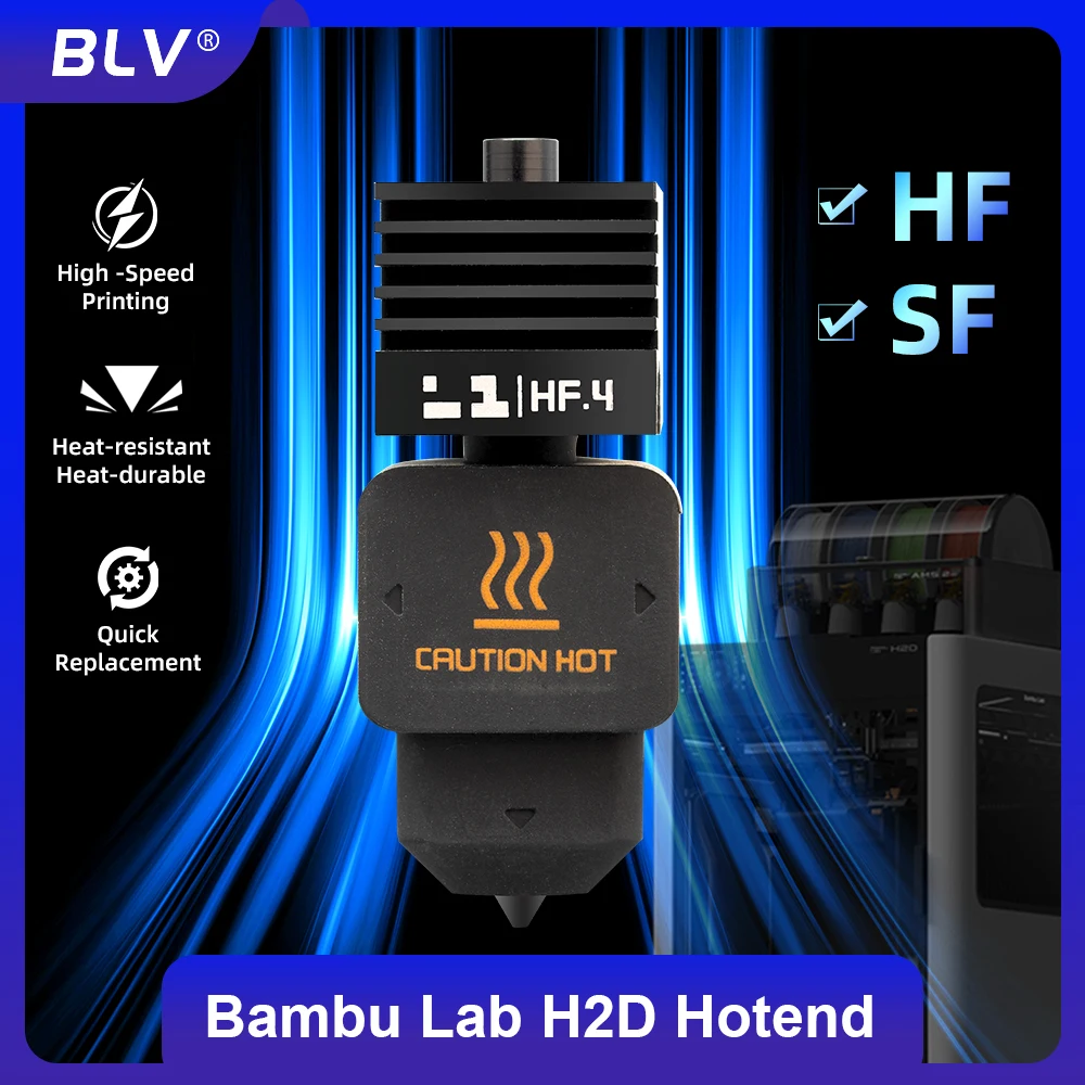

БЛВ ® BambuLab H2D High Flow Hotend для комплектов быстрого замены Bambu Lab H2D с соплою из закаленной стали 0,2/0,4/0,6/0,8 мм
