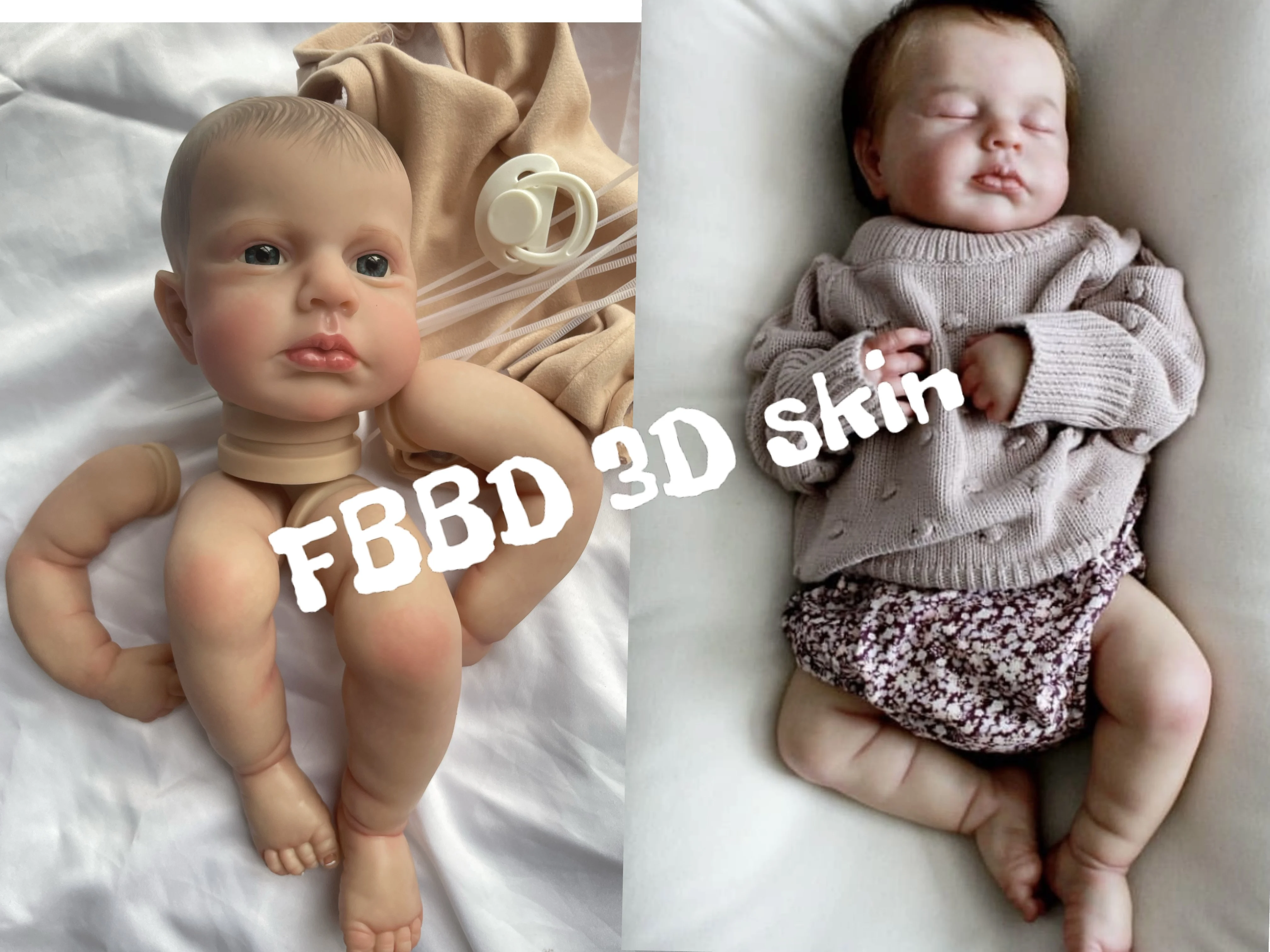 

FBBD 20inch Already Painted Kit Reborn Baby Loulou Witrh One Cloth Body Unassembled Kit Dolls For Children