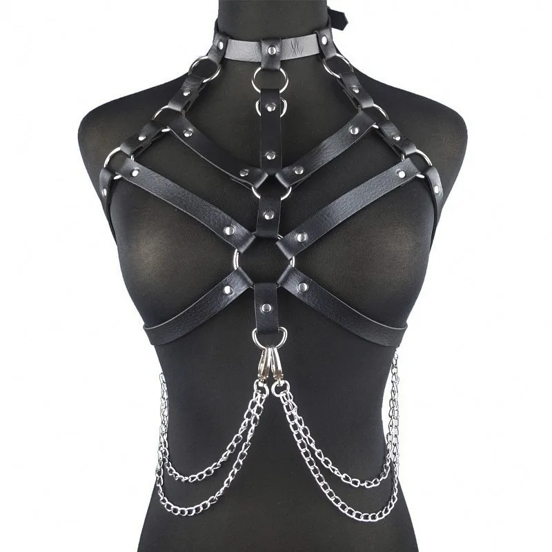 BDSM Bondage Corset Sexy Harness Body Chain Gothic Fetish Toy Collar Bondage Tool Leather Corset Belt Unisex Bondage Belt