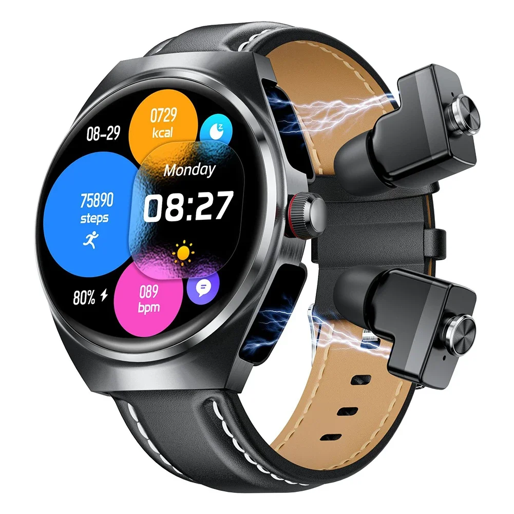 

Smart Watch With TWS Headset Wireless Blue-tooth Dual Earbuds With Health Blood Pressure Monitoring Earphones Smartwatch