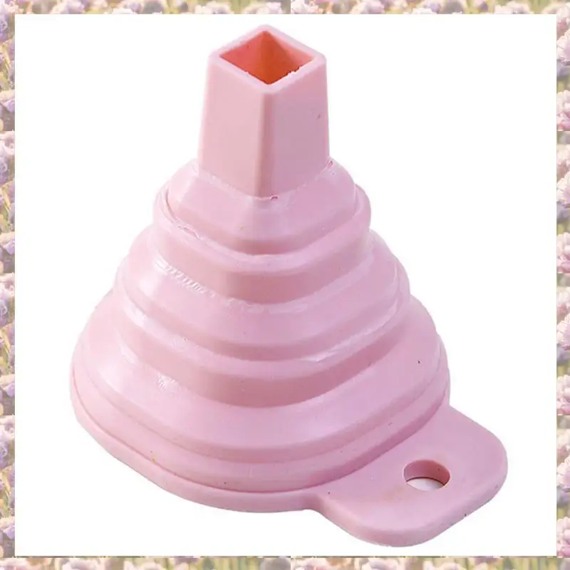 

2X Silicone Folding Funnel Telescopic Long Collapsible Style Funnels For Household Liquid Dispensing Pink