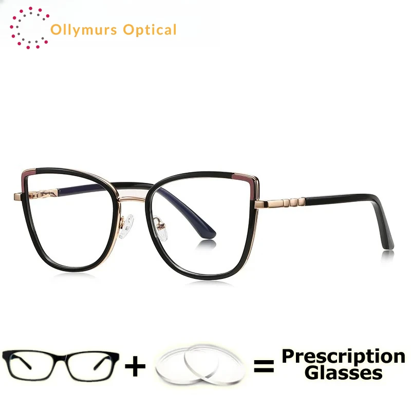 

OLLYMURS Woman Prescription Glasses TR90 Flexible Durable Light Myopia Recipe Lenses Transition Multifocal Progressive Myopia
