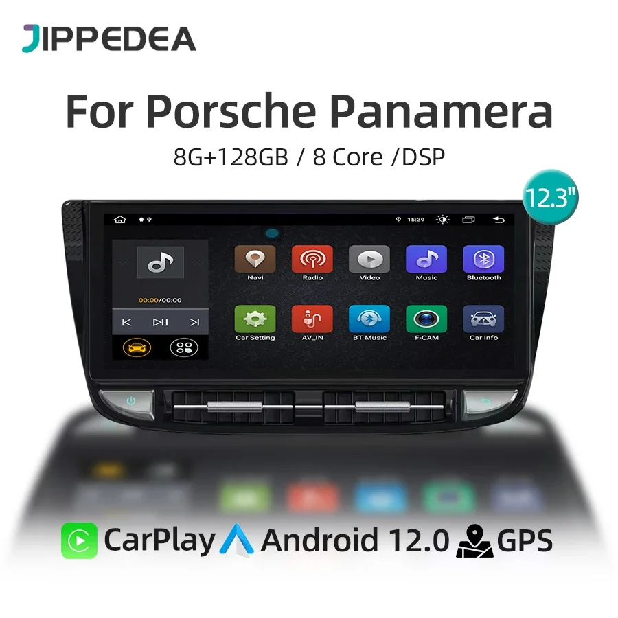 

Автомобильный радиоприемник Carplay, 12,3 дюймов, Android 13, 4G, Wi-Fi, навигация, GPS, стерео, аудио, мультимедийный радиоплеер для Porsche Panamera 2011-2017