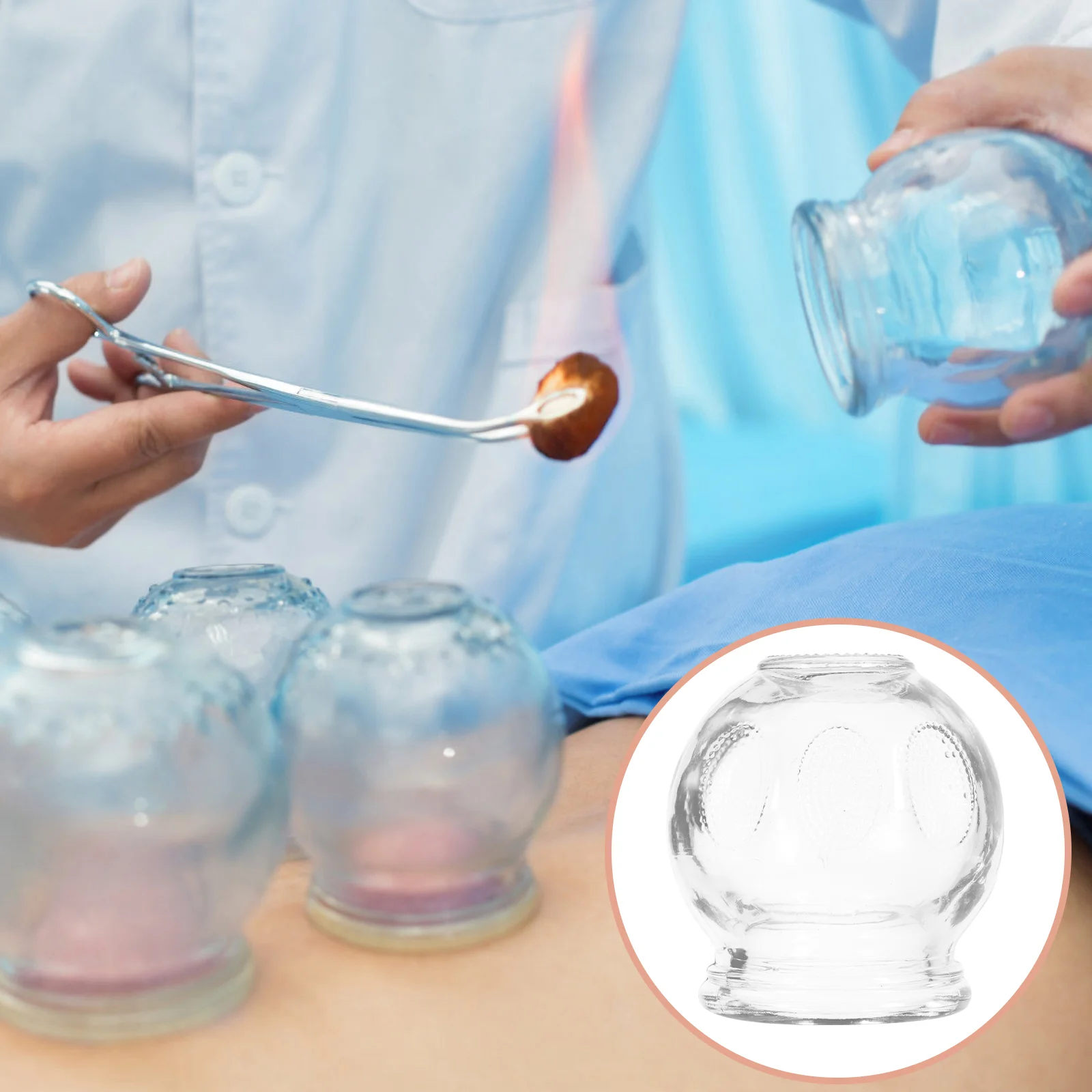 7 Pcs Glass Cupping Container Vacuum Mason Jars with Lids Thicken Home Therapy Device Massager