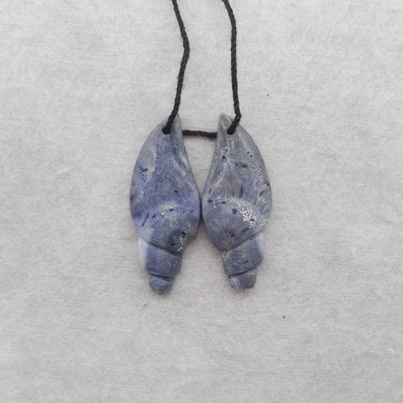 

Натуральные синие коралловые бусины для сережек в форме раковины, 1 пара, просверленные спереди 31x12x4 мм, ювелирные аксессуары своими руками, 3,1 г на бусину