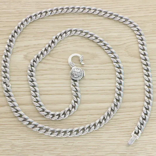 Dragon patterned pure silver necklace, men's collarbone chain, men's niche design sense, 925 silver chain, dragon bone chain, si