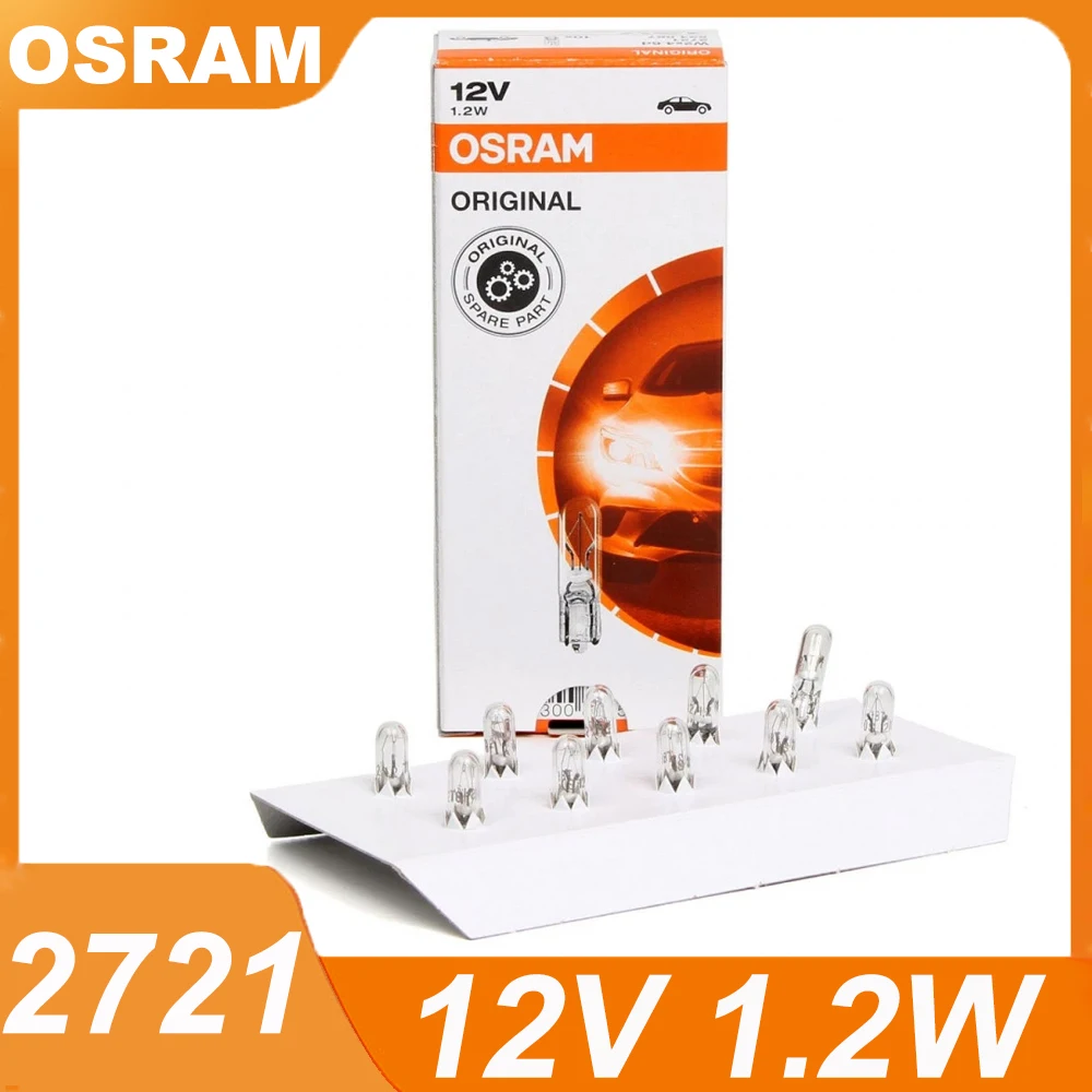 أوسرام 2721 12 فولت 1.2 واط W2x4.6d لمبة أدوات السيارات قاعدة إسفين زجاجية أصلية لأضواء مؤشر لوحة القيادة #1