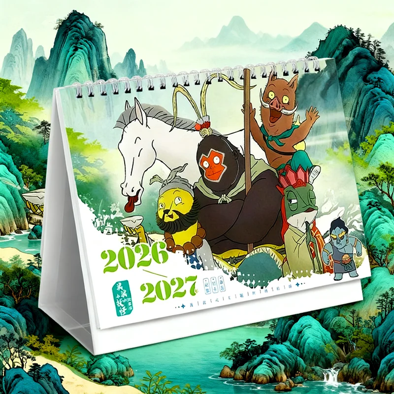 

Двухлетний настольный календарь Langlang Mountain 2026-2027 «Nobody» — ежедневник «Милый маленький монстр», идеальный подарок для фанатов