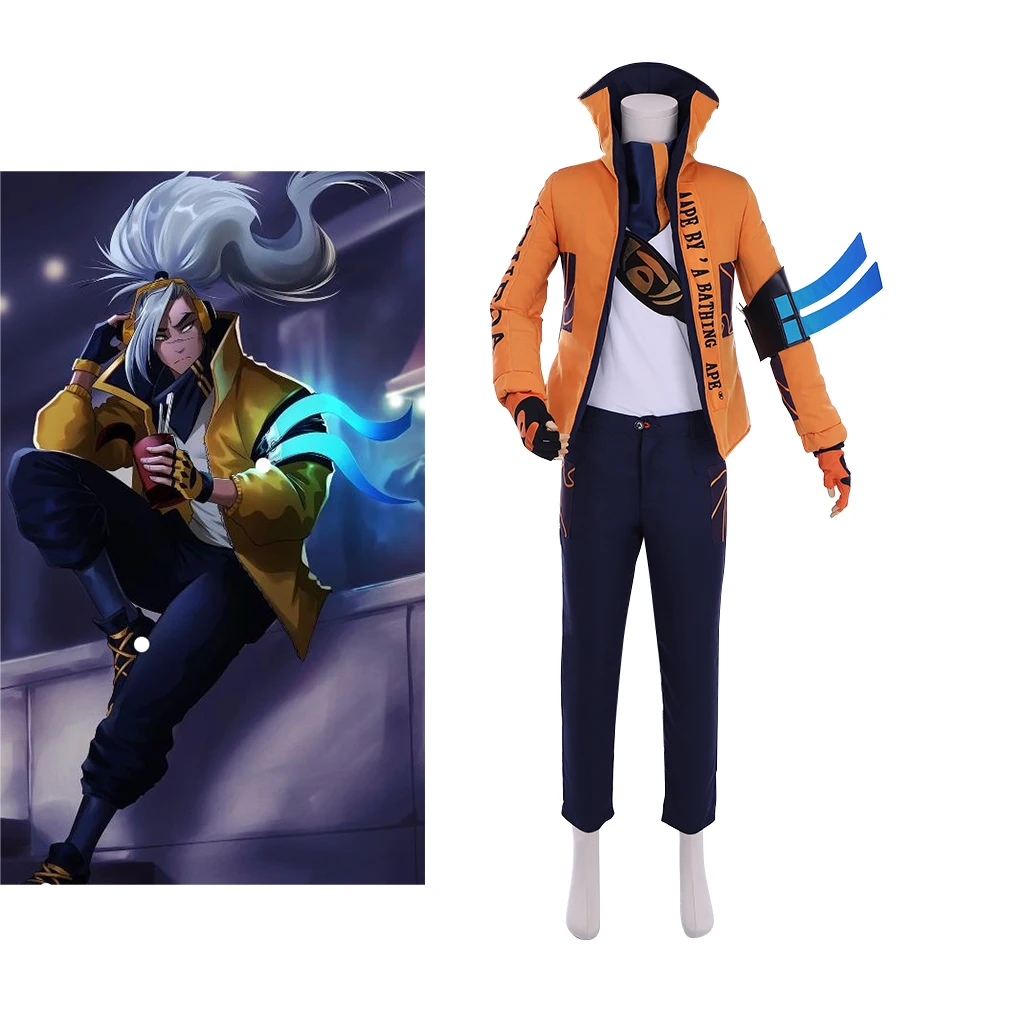 

Yasuo Cosplay Game LOL Costume For Adult Men Fantasia Uniform Jacket Pants Full Set Halloween Carnival Party Fancy Battle Suit