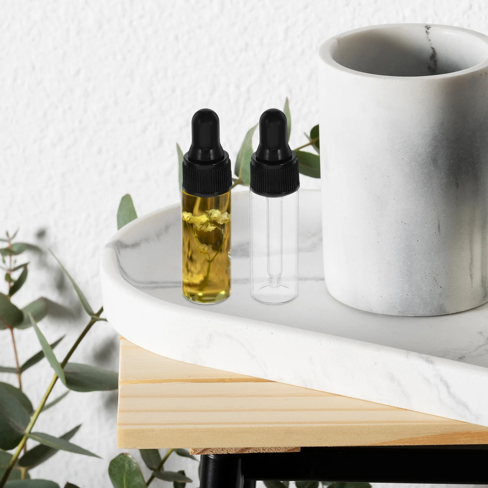 

20Pcs Transparent Glass Dropper Bottles 5Ml Compact Design Secure Seal Tiny Travel Containers for Essential Oils Perfume Samples