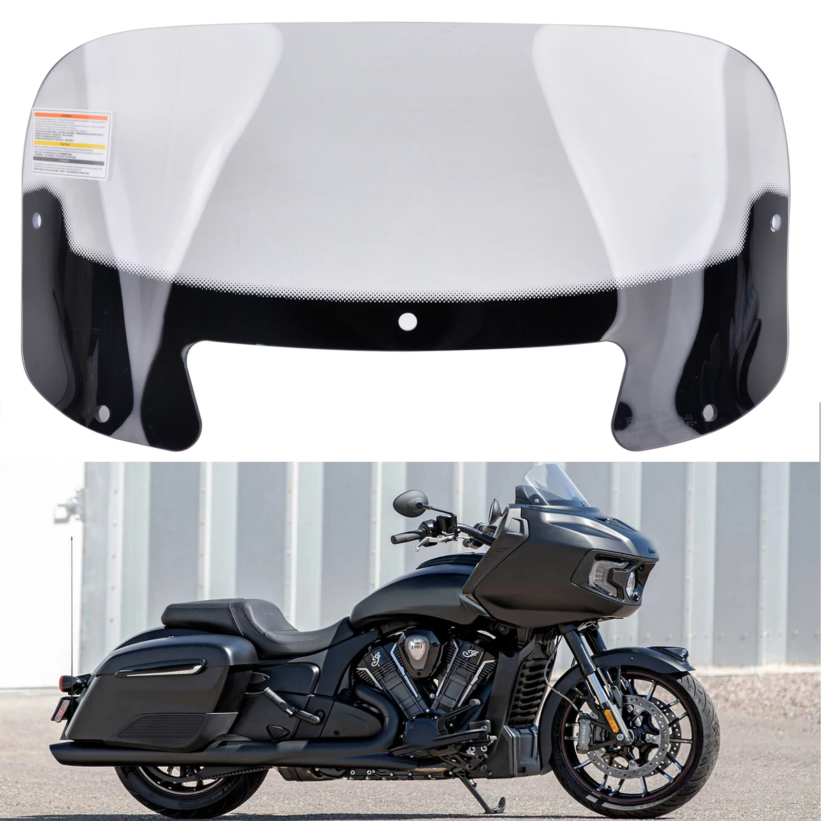 

PANICAL Motorcycle Windshield for INDIAN Pursuit 2020-2025 Motorcycle Front Windshield Air Deflector Accessories Splash Glass