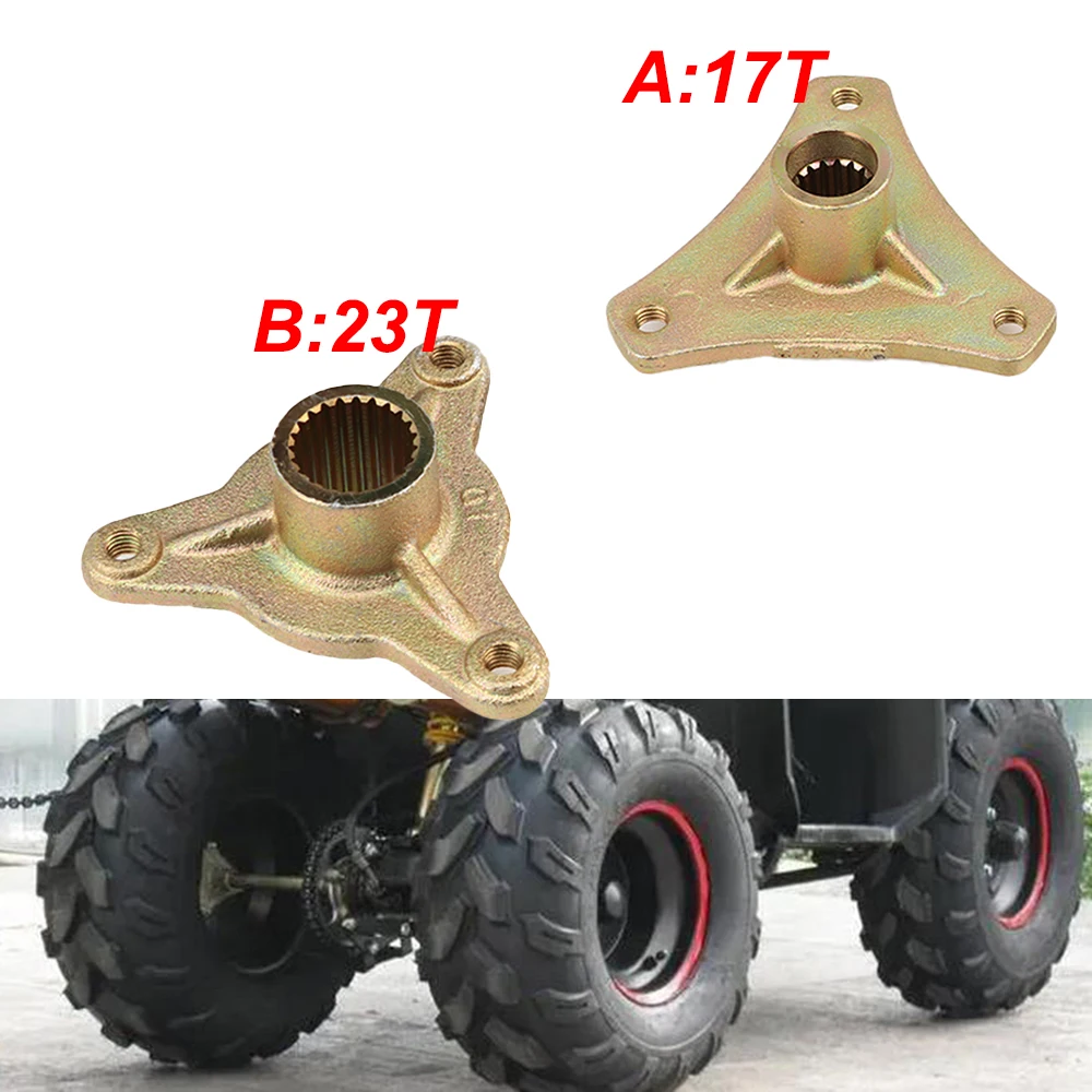 1pc 3-Hole Axle 17T/23T Spline Mounting Bracket Hub for 50cc-250cc Quad Dirt Bike ATV Buggy - Fits 125cc 150cc