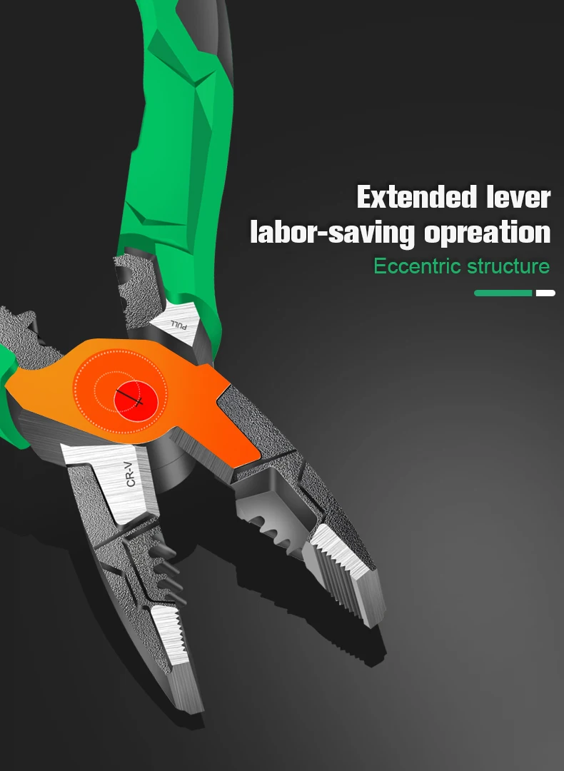 LAOA Professional CRV Multifunktions-Drahtschneider, lange Nase/Diagonalzange für Elektriker mit Abisolierzange – Detail 12