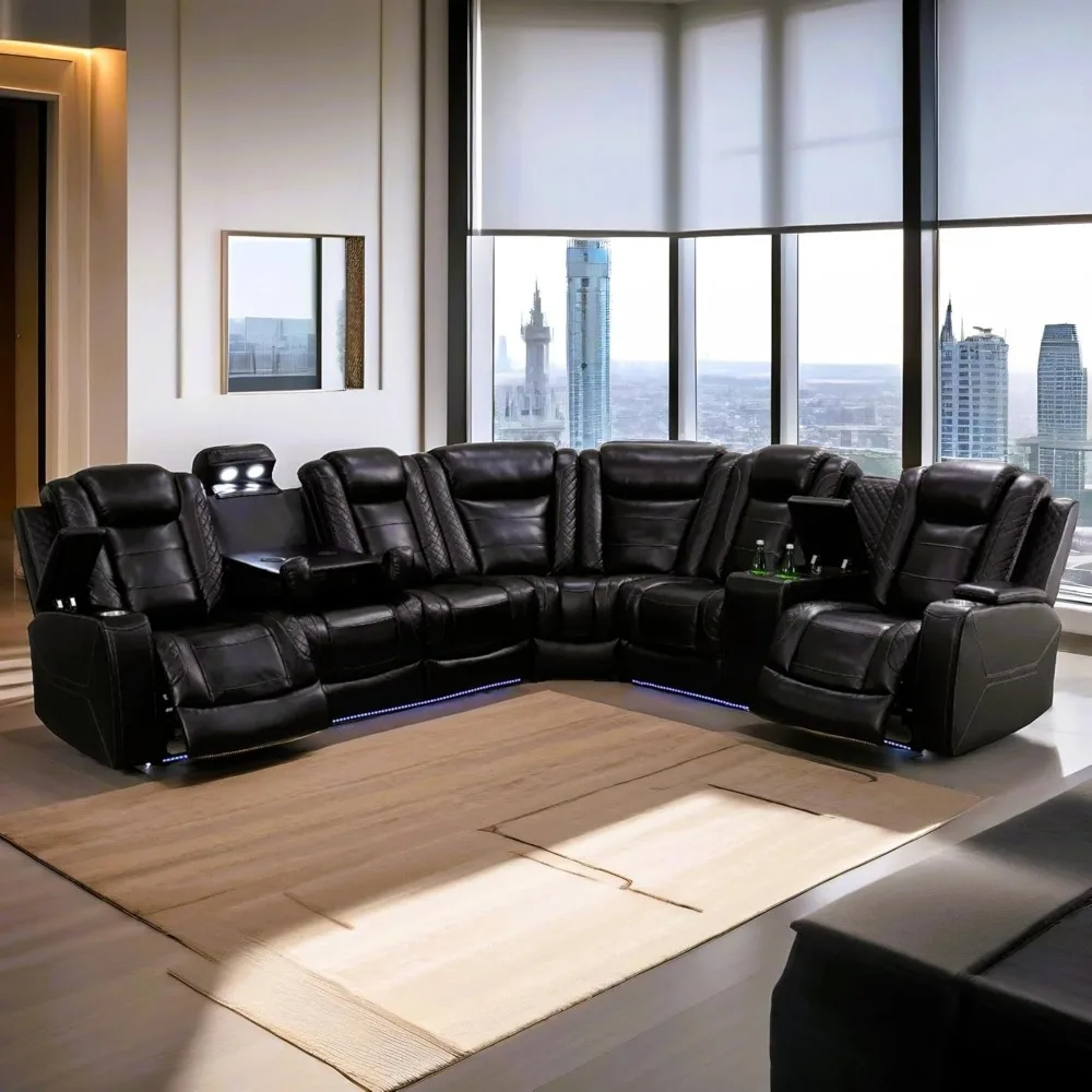 Power Recliner Living Room Set with LED for Living Room, Dormitory, Guest House, Playroom, Airbnb,Apartment  Recliner Chair