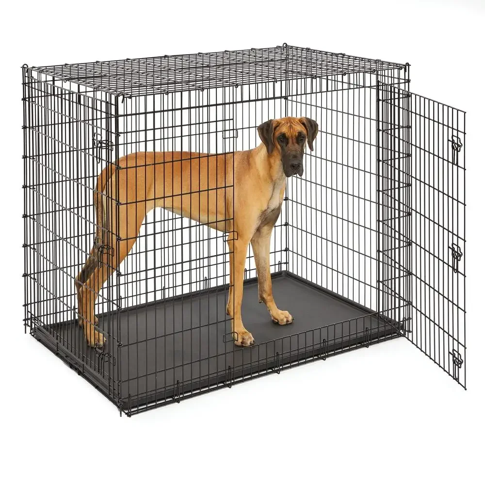 Extra Large Heavy Duty Double Door Metal Dog Crate 54