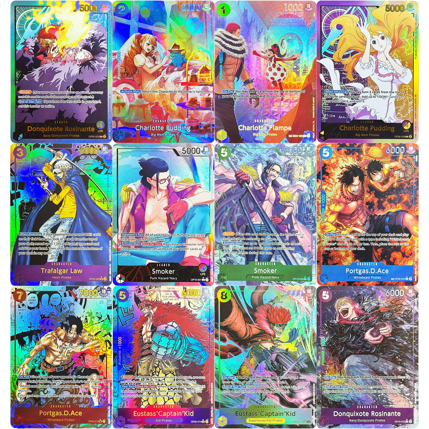 

Аниме One Piece Diy OPCG Proxy Game Cards Charlotte Pudding Donquixote Rosinante Trafalgar Law Portgas.D.Ace Collection Toy Card