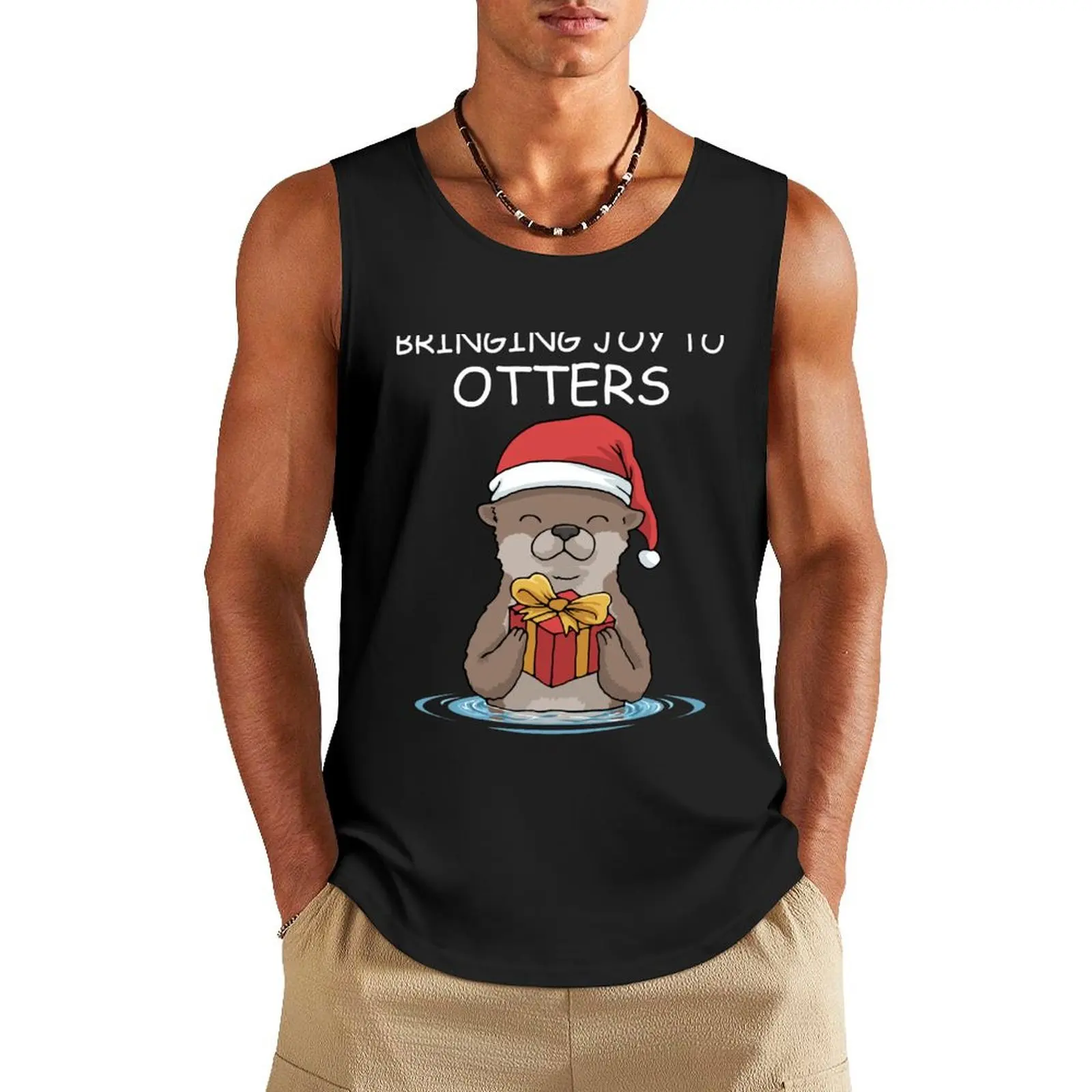 

Otter Christmas Funny Christmas Gift Tank Top clothes for men summer anime clothes