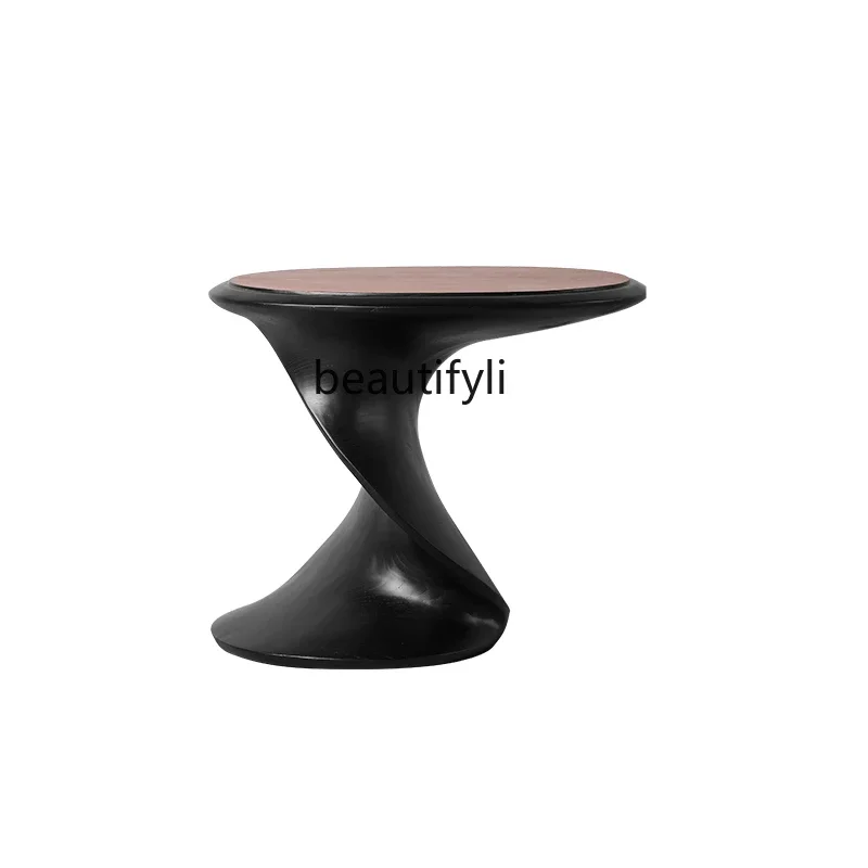 

Italian Minimalist Special-Shaped Side Table Light Luxury Sofa Side Corner Table Creative Solid Wood Small Coffee Table