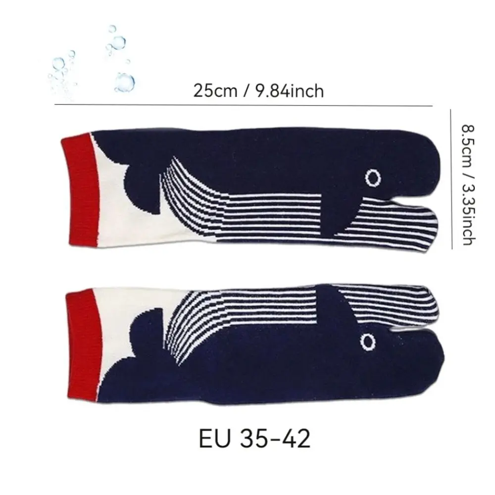 1pair Fashion Breathable Tabi Socks Casual Soft Fish Pattern Socks Short Socks Unisex