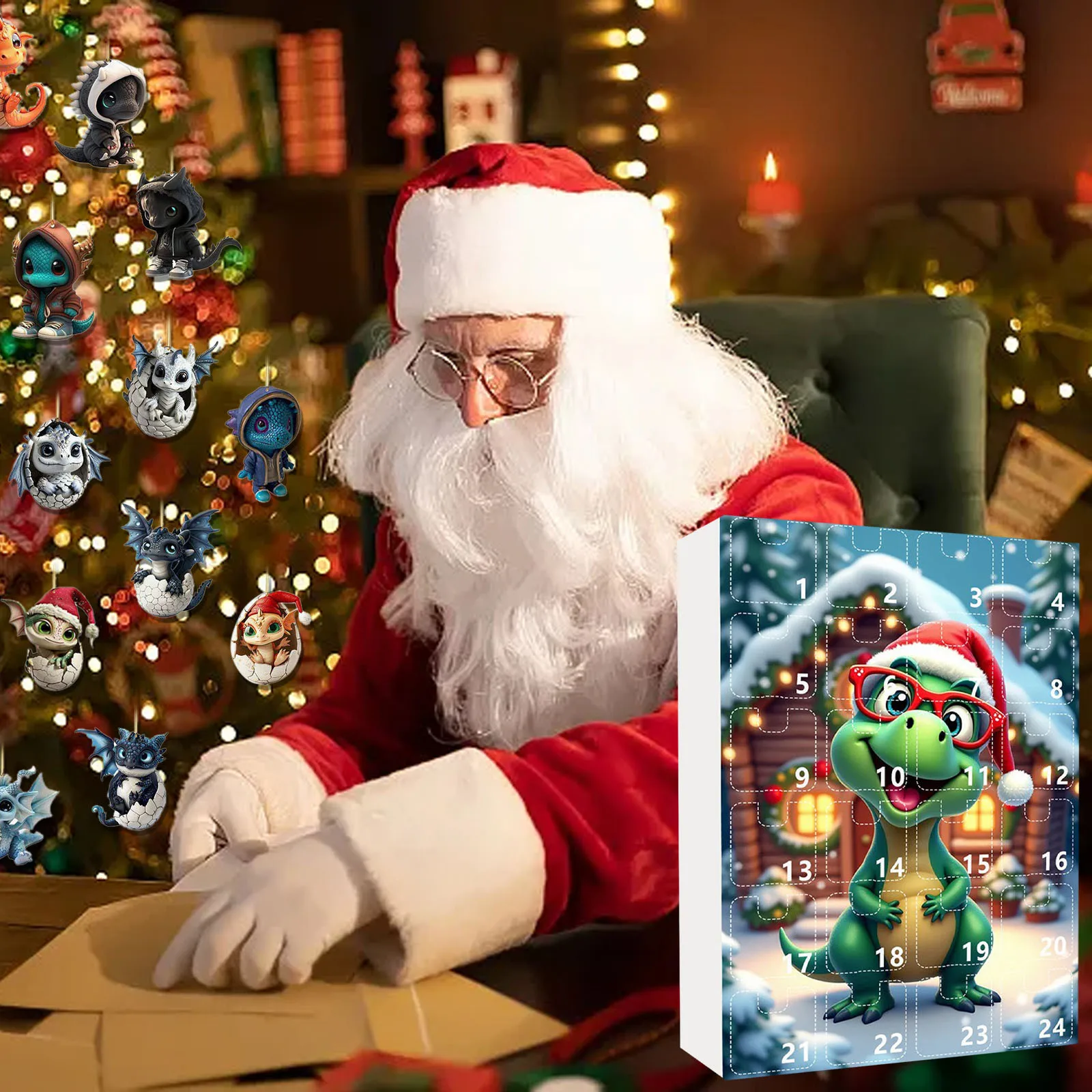 Big Timer จี้คริสต์มาสมังกร Advent Calendar 2024 24 วันคริสต์มาสนับถอยหลังวันจนถึงคริสต์มาสกระดานนับถอยหลัง