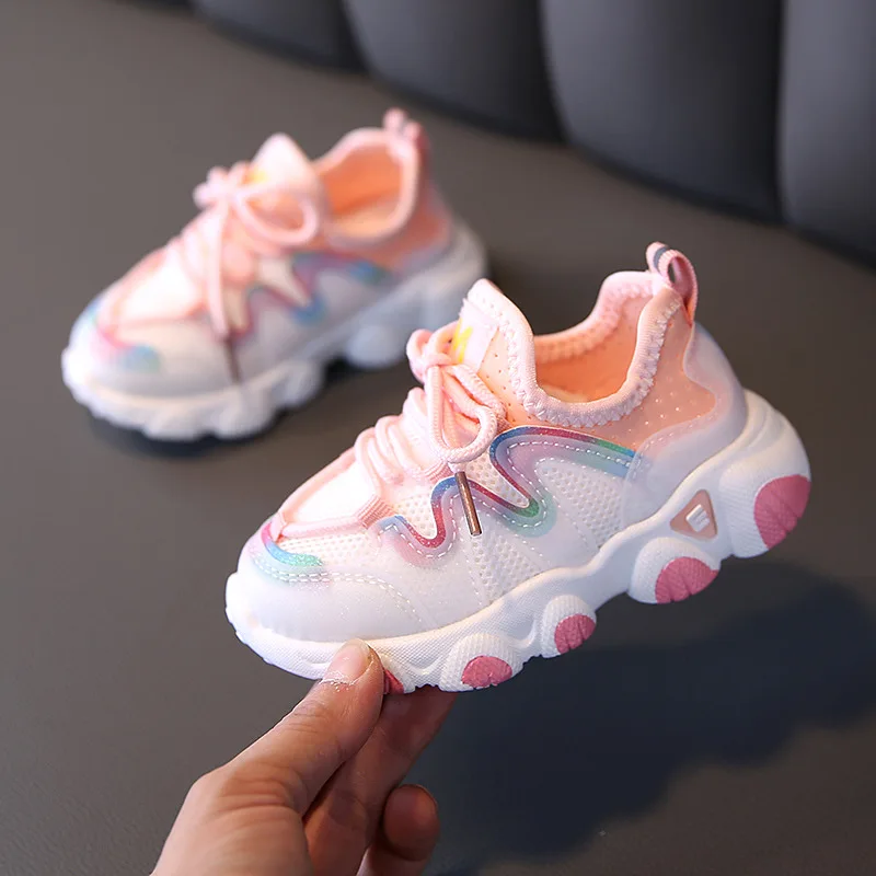 

Children Spring Autumn Soft Soled Casual Shoes Girls Korean Edition Sneaker Boys Breathable Student Shoes Neutral Front Lacing
