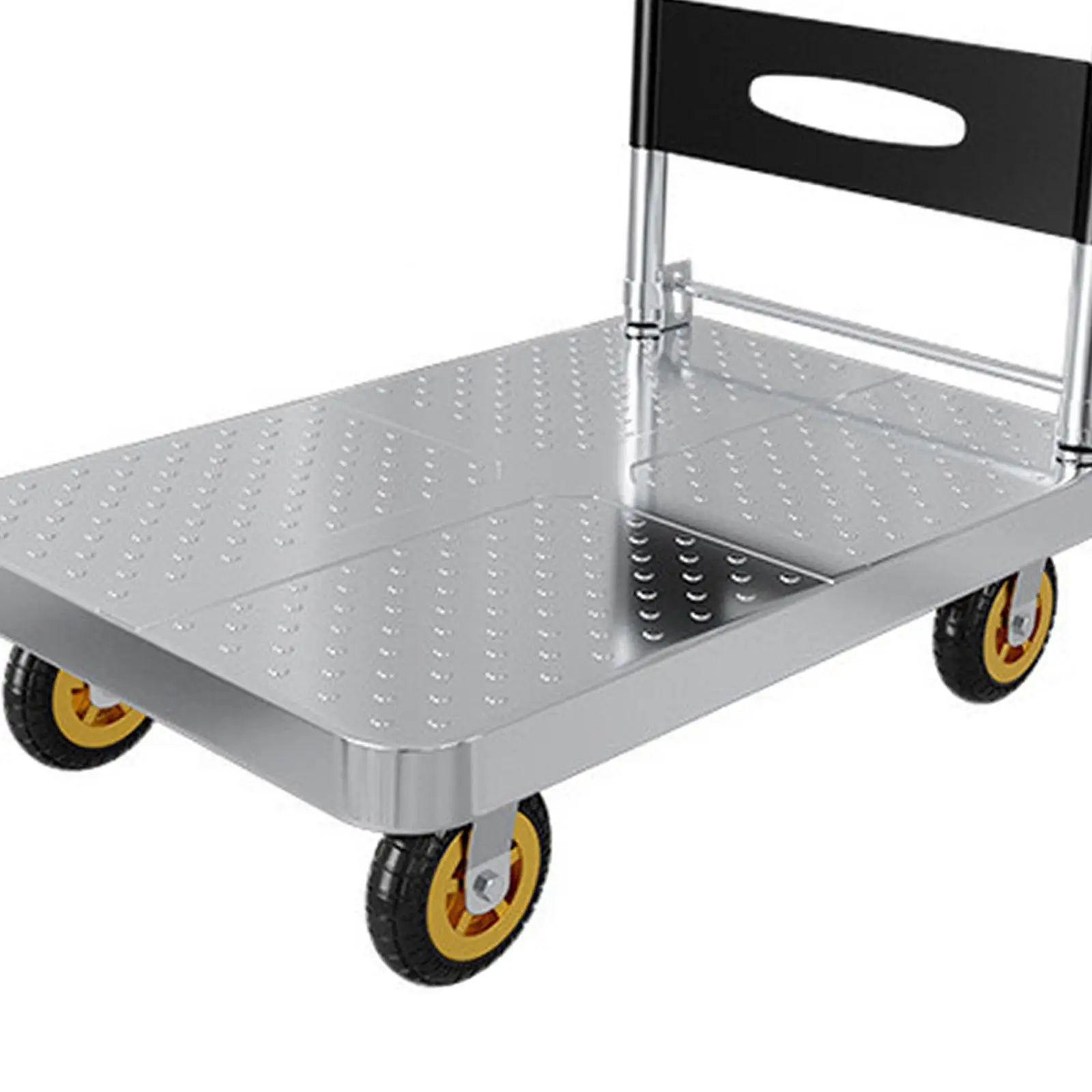 Steel Foldable Push Cart Dolly Platform Truck with 4inch Casters Versatile 70x45x80cm for Moving Household Items Reinforced Base