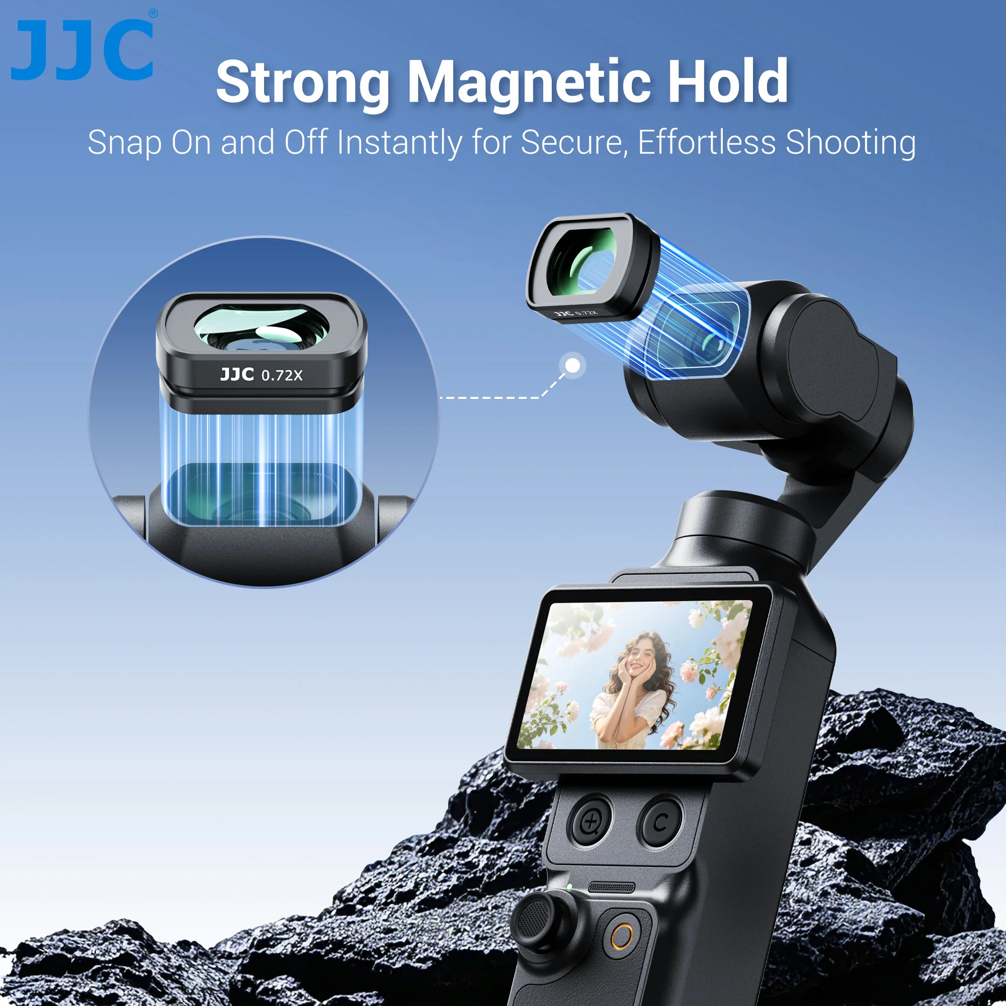 JJC F-P Serie Filter für DJI Osmo Pocket 4 3 Objektiv Magnetischer Filter 0,72x Weitwinkelobjektiv CPL UV-Filter ND2-32 Variabler Filter – Detail 5