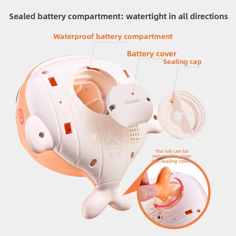 لعبة حمام كهربائية للأطفال مع عيون كبيرة لعبة حمام سباحة للأطفال متعددة الوظائف 4 في 1 لعب مائي عجيب #5