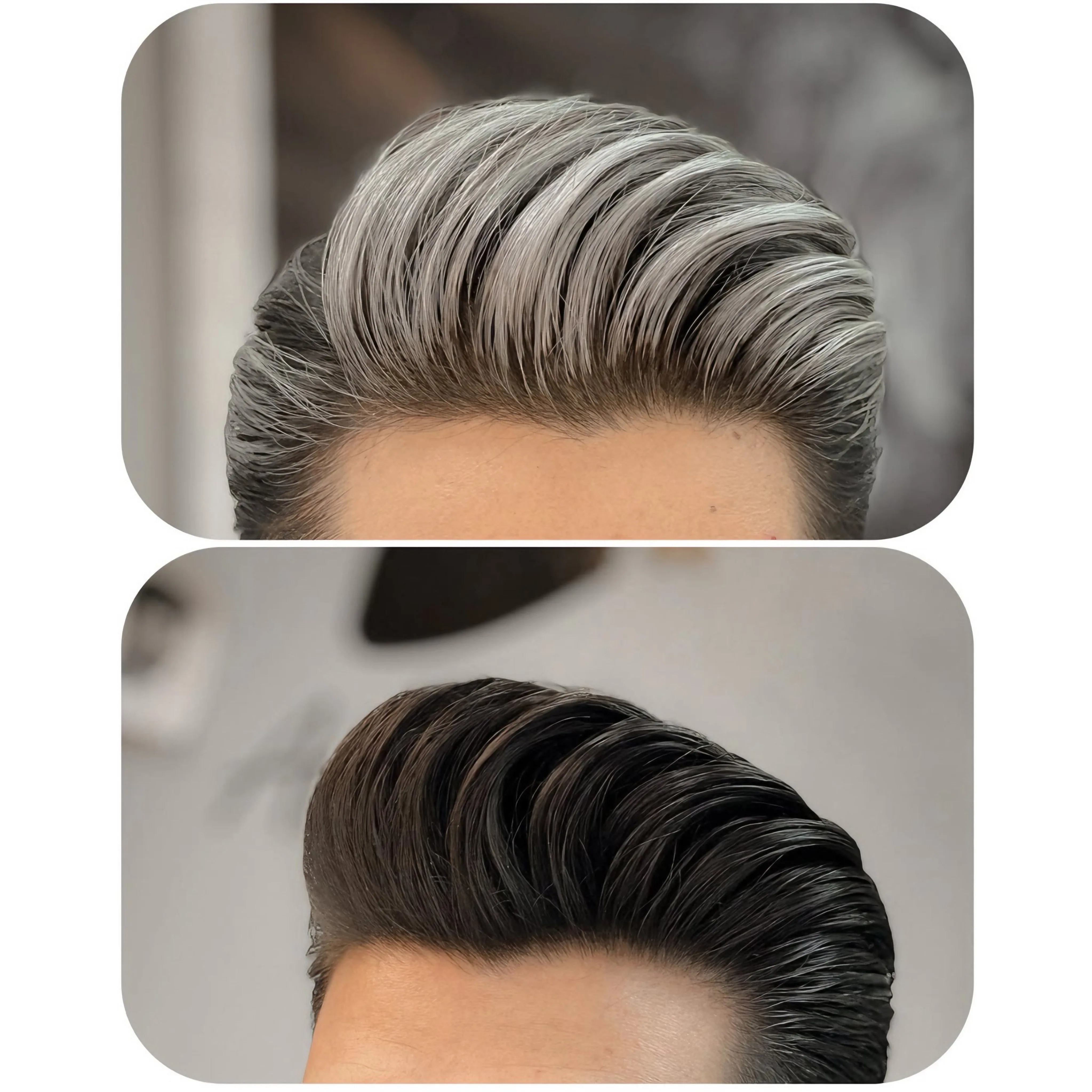 60RY اللون الأبيض الرجال شعري طبيعي الشعر المستعار كامل pu 0.02 مللي متر سوبر رقيقة الجلد رجالي الشعر المستعار 100% الهندي خصلات الشعر المستعار الإنسان للذكور #6