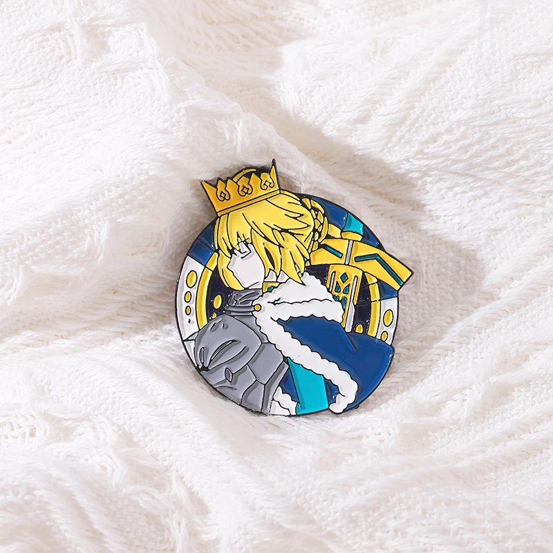 Lapel Badges Cartoon Anime Fate Jewelry Gift for Fans Friends Saber Enamel Brooch Custom Altria Pendragon Pines