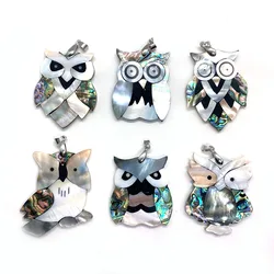 Exquisite Natural Shell Owl Animal Pendant 31-53mm Charm Fashion Jewelry DIY Necklace Earrings Accessories Finished Product