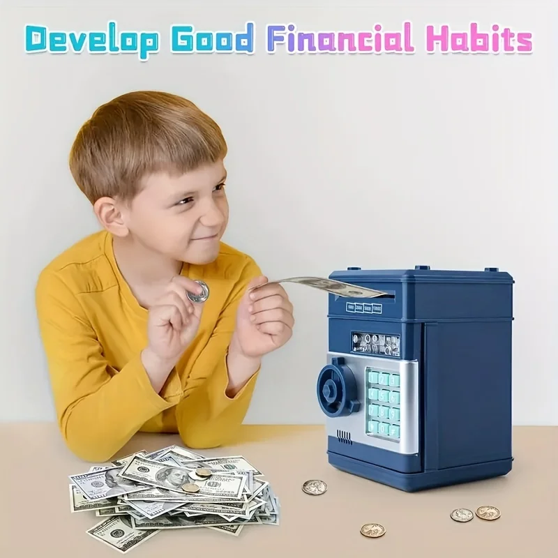 Elektronische spaarpot Automatische mini-kluis Munten Geldbesparende spaarpot Wachtwoordteller Code Sleutelslot Muntbank ATM Kindcadeau